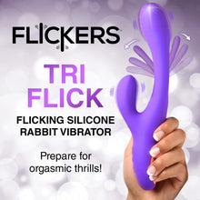 Load image into Gallery viewer, Tri Flick Silcione Flicking Rabbit Vibrator-1