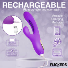 Load image into Gallery viewer, Tri Flick Silcione Flicking Rabbit Vibrator-6