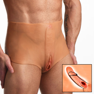 Pussy Panties Silicone Vagina + Ass Panties - Medium-0