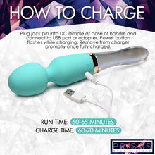 Load image into Gallery viewer, 10X Turquoise Dual Ended Silicone and Glass Wand-9