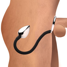 Load image into Gallery viewer, Tug and Plug Cock and Ball Ring with Anal Plug-0