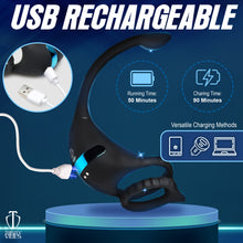 Load image into Gallery viewer, Vibrating Silicone Cock Ring and Anal Stimulator-4