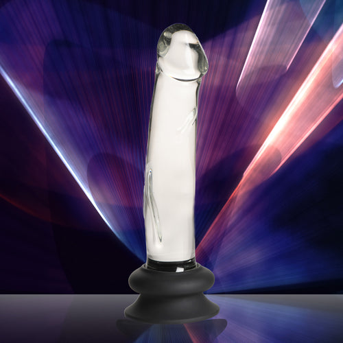 Glass Dildo with Silicone Base - 7.6 Inch-0