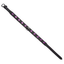 Load image into Gallery viewer, Leather Rhinestone Collar- Amethyst