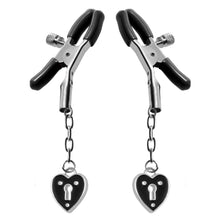 Load image into Gallery viewer, Charmed Heart Padlock Nipple Clamps