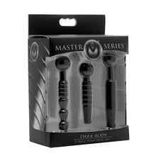Load image into Gallery viewer, Dark Rods 3 Piece Silicone Penis Plug Set