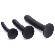 Load image into Gallery viewer, Trinity Strap-On Silicone 3 Piece Dildo Set – Black
