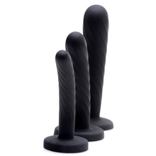 Load image into Gallery viewer, Trinity Strap-On Silicone 3 Piece Dildo Set – Black