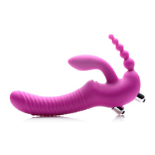 Load image into Gallery viewer, Regal Rider Vibrating Silicone Strapless Strap On Triple G Dildo