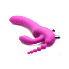 Load image into Gallery viewer, Regal Rider Vibrating Silicone Strapless Strap On Triple G Dildo