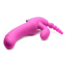 Load image into Gallery viewer, Regal Rider Vibrating Silicone Strapless Strap On Triple G Dildo