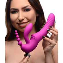 Load image into Gallery viewer, Regal Rider Vibrating Silicone Strapless Strap On Triple G Dildo