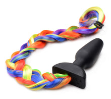 Load image into Gallery viewer, Remote Control Vibrating Rainbow Pony Tail Anal Plug
