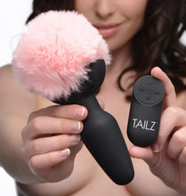 Load image into Gallery viewer, Remote Control Vibrating Pink Bunny Tail Anal Plug
