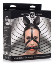 Load image into Gallery viewer, Dark Horse Pony Head Harness with Silicone Bit