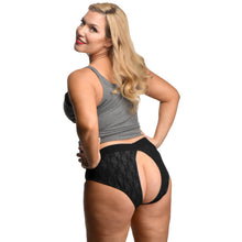 Load image into Gallery viewer, Lace Envy Black Crotchless Panty Harness - 2XL