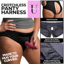 Load image into Gallery viewer, Lace Envy Black Crotchless Panty Harness - 2XL