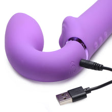 Load image into Gallery viewer, 10X Remote Control Ergo-Fit G-Pulse Inflatable and Vibrating Strapless Strap-on - Purple