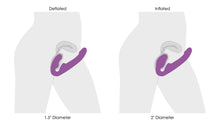 Load image into Gallery viewer, 10X Remote Control Ergo-Fit G-Pulse Inflatable and Vibrating Strapless Strap-on - Purple