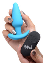 Load image into Gallery viewer, Remote Control 21X Vibrating Silicone Butt Plug - Blue