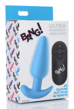 Load image into Gallery viewer, Remote Control 21X Vibrating Silicone Butt Plug - Blue