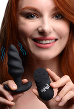 Load image into Gallery viewer, Remote Control 21X Vibrating Silicone Swirl Butt Plug - Black