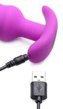 Load image into Gallery viewer, Remote Control 21X Vibrating Silicone Swirl Butt Plug - Purple