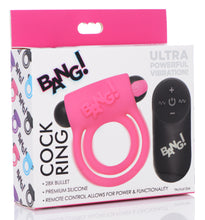 Load image into Gallery viewer, Remote Control 28X Vibrating Cock Ring and Bullet - Pink