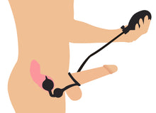 Load image into Gallery viewer, Devils Rattle Inflatable Silicone Anal Plug with Cock and Ball Ring