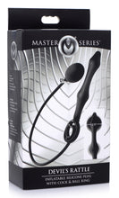Load image into Gallery viewer, Devils Rattle Inflatable Silicone Anal Plug with Cock and Ball Ring