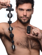 Load image into Gallery viewer, 21X Dark Rattler Vibrating Silicone Anal Beads with Remote