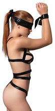 Load image into Gallery viewer, 3 Piece Wet Look Bondage G-String Teddy with Restraints