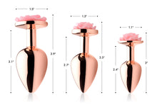 Load image into Gallery viewer, Rose Gold Anal Plug with Pink Flower - Small