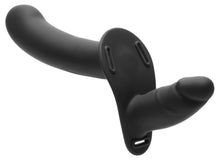 Load image into Gallery viewer, 28X Double Diva 1.5 Inch Double Dildo with Harness and Remote Control - Black