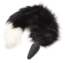 Load image into Gallery viewer, Large Anal Plug with Interchangeable Fox Tail - Black and White