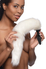 Load image into Gallery viewer, Large Vibrating Anal Plug with Interchangeable Fox Tail - White
