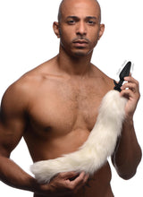 Load image into Gallery viewer, Large Vibrating Anal Plug with Interchangeable Fox Tail - White