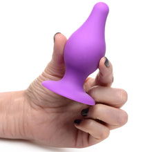 Load image into Gallery viewer, Squeezable Tapered Medium Anal Plug - Purple