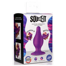 Load image into Gallery viewer, Squeezable Tapered Medium Anal Plug - Purple