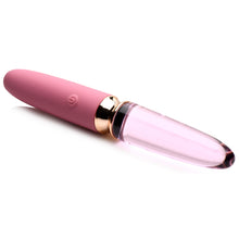 Load image into Gallery viewer, 10X Rosé Dual Ended Smooth Silicone and Glass Vibrator