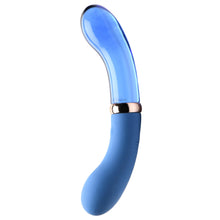 Load image into Gallery viewer, 10X Bleu Dual Ended G-Spot Silicone and Glass Vibrator