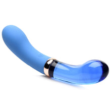 Load image into Gallery viewer, 10X Bleu Dual Ended G-Spot Silicone and Glass Vibrator