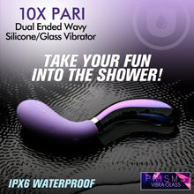 Load image into Gallery viewer, 10X Pari Dual Ended Wavy Silicone and Glass Vibrator