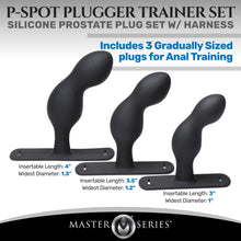 Load image into Gallery viewer, P-Spot Plugger Trainer Set Silicone 3 Piece Prostate Plug Set with Harness