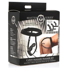 Load image into Gallery viewer, P-Spot Plugger Trainer Set Silicone 3 Piece Prostate Plug Set with Harness