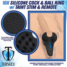 Load image into Gallery viewer, 10X Vibrating Silicone Cock Ring with Taint Stim and Remote