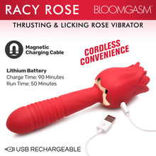 Load image into Gallery viewer, Racy Rose Thrusting and Licking Rose Vibrator