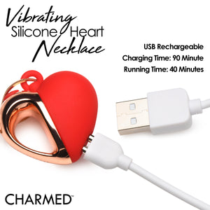 10X Vibrating Silicone Heart Necklace-8