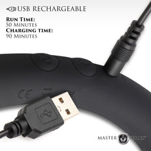 Load image into Gallery viewer, 10X Vibra-Crescent Vibrating Silicone Dual-Ended Dildo - Black-5