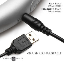 Load image into Gallery viewer, 10X Vibra-Crescent Vibrating Silicone Dual-Ended Dildo - Silver-5